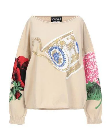 Boutique Moschino Women Jumper Sand 6 UK Spandex Blend Rayon Blend Denim Blend