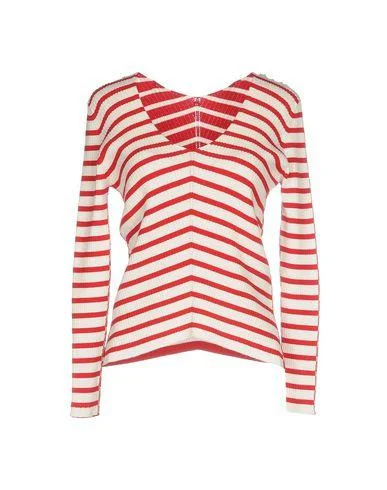 Twinset Women Jumper Red XL INT Print Jacquard Patchwork