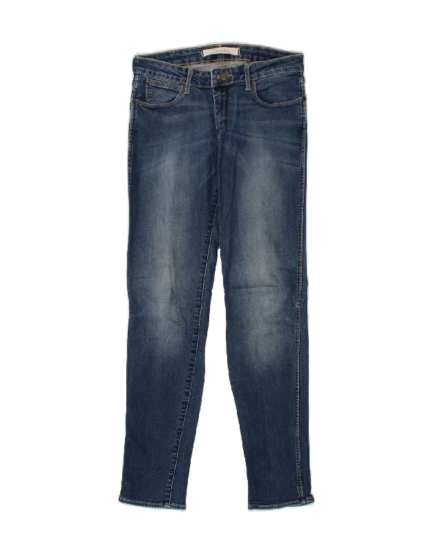 WRANGLER Womens Courtney Skinny Jeans W28 L32 Blue Cotton Stylish High-Rise Mom Jeans
