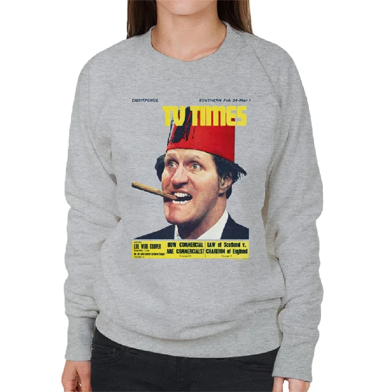 TV Times Tommy Cooper 1967 Cover Women's Sweatshirt Hoodie with Elastic Cuffs Stretchable Comfortable