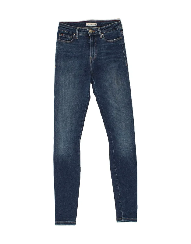 TOMMY HILFIGER Womens Skinny Jeans W25 L28 Blue Casual Bootcut Ripped Jeans