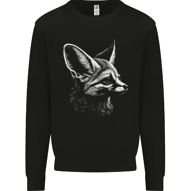 A Fennec Fox Mens Sweatshirt Jumper Hoodie with Hem Ribbing Snug Secure