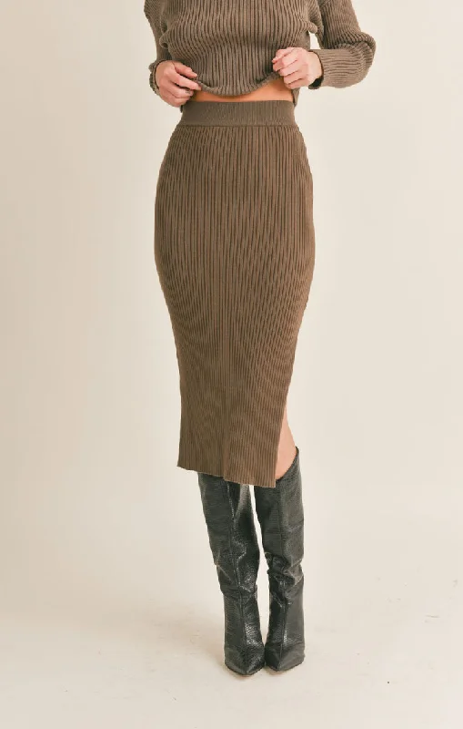 SAGE THE LABEL Kalli Sweater Midi Skirt Lace Blend Ribbed Blend Corduroy Blend