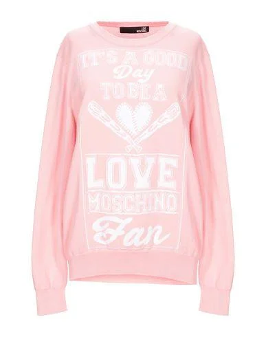 Love Moschino Women Jumper Pink 6 UK Sequined Glittery Shiny
