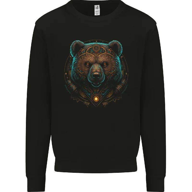A Fantasy SCI-FI Grizzly Bear of the Future Mens Sweatshirt Jumper Hoodie with Pocket Utility Practical A Fantasy SCI-FI Grizzly Bear of the Future Mens Sweatshirt Jumper Hoodie with Pocket Utility Practical