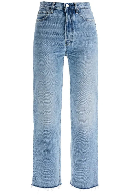 Toteme Women's Classic Cut Cropped Jeans Cozy Relaxed Fit Jeans