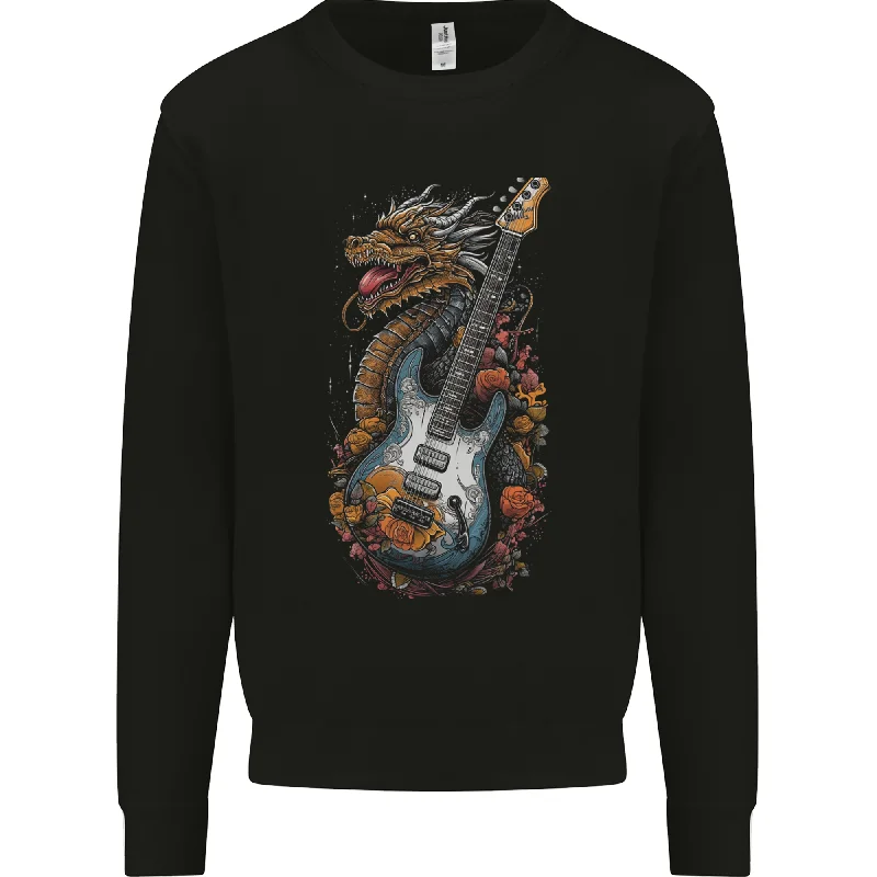 A Dragon and Guitar Rock Music Fantasy Mens Sweatshirt Jumper Hoodie with Mesh Breathable Sporty A Dragon and Guitar Rock Music Fantasy Mens Sweatshirt Jumper Hoodie with Mesh Breathable Sporty