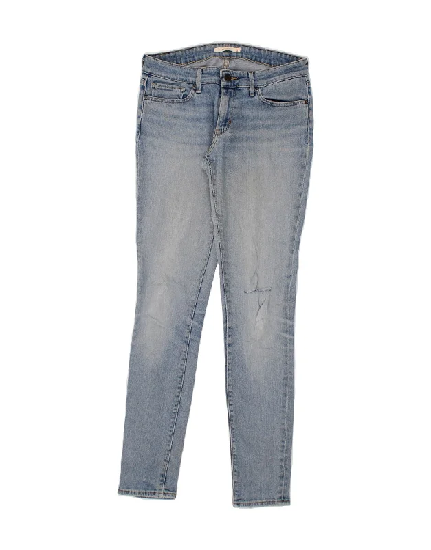 LEVI'S Womens 711 Skinny Jeans W27 L32 Blue Cotton Comfortable Folded Hem Jeans