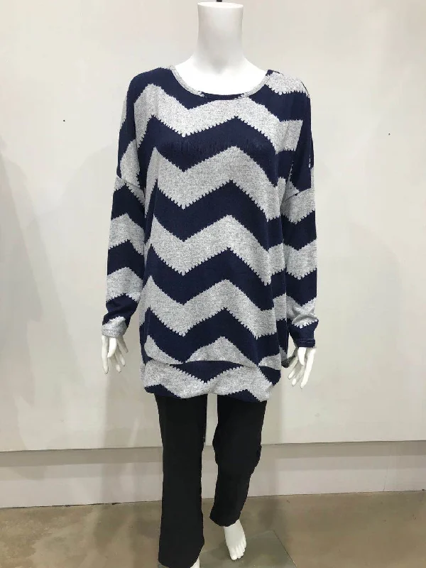 Zig-zag jumper Boat Neck Shawl Collar Notched Collar