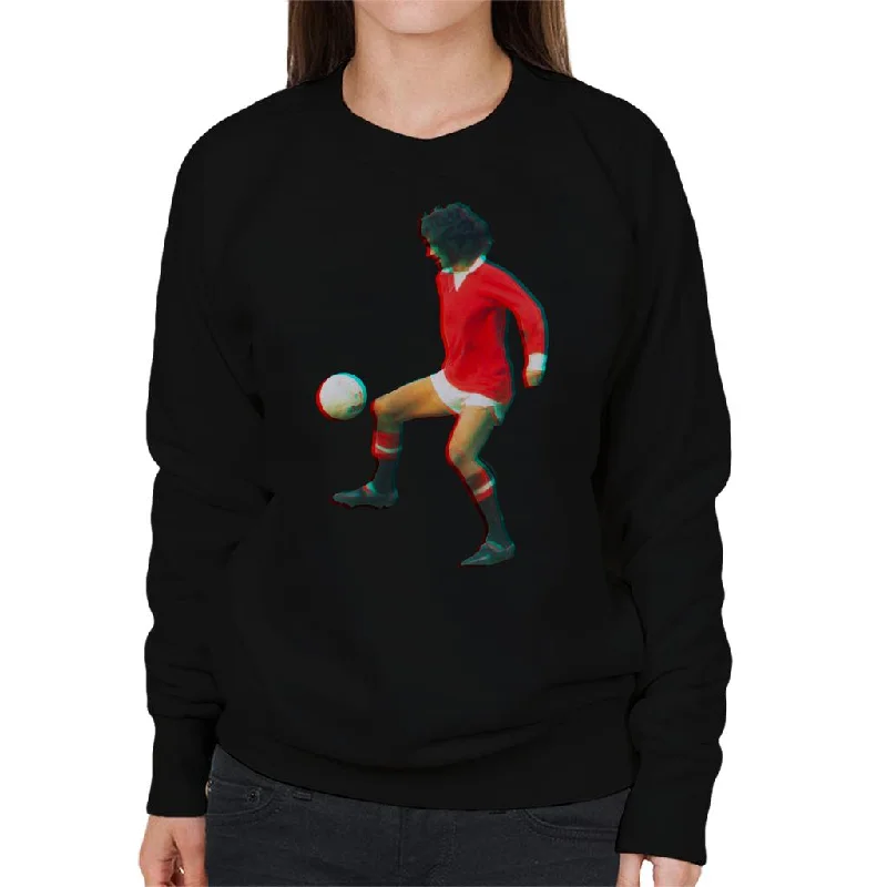 TV Times George Best Playing With Manchester United Women's Sweatshirt Hoodie with Emblem Brand Identity