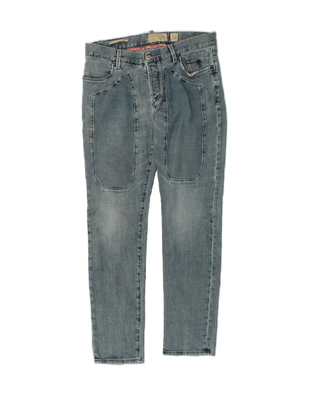 JECKERSON Womens Slim Jeans W34 L32 Blue Cotton Stylish Cargo Style Jeans
