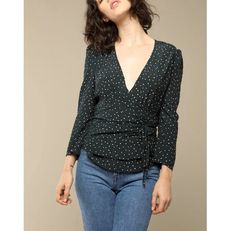 Rouje - Blouse Anna - Pois Vert Silky Tunic Blouse