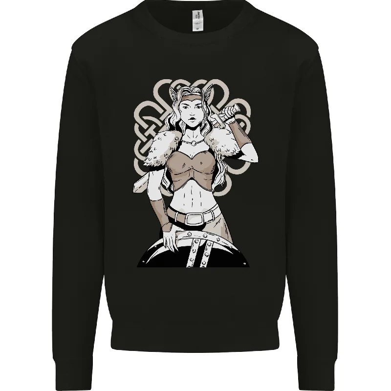 A Female Viking Shield Maiden Warrior Mens Sweatshirt Jumper Hoodie with High-Low Hem Asymmetrical Trendy A Female Viking Shield Maiden Warrior Mens Sweatshirt Jumper Hoodie with High-Low Hem Asymmetrical Trendy