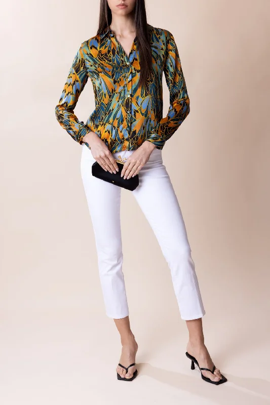 Tyler Blouse - Parrot Feather Soft Pastel Blouse
