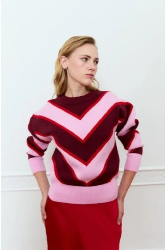 DELUC Bellis Sweater Cable Knit Ribbed Knit Lace Knit