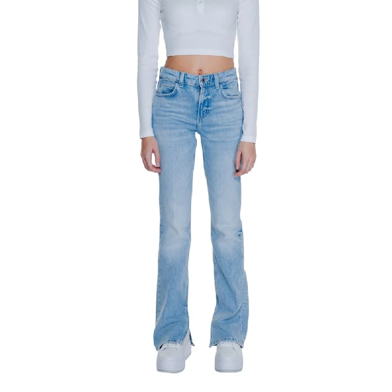 Guess blue Cotton Jeans & Women's Pant Trendy Paperbag Waist Jeans