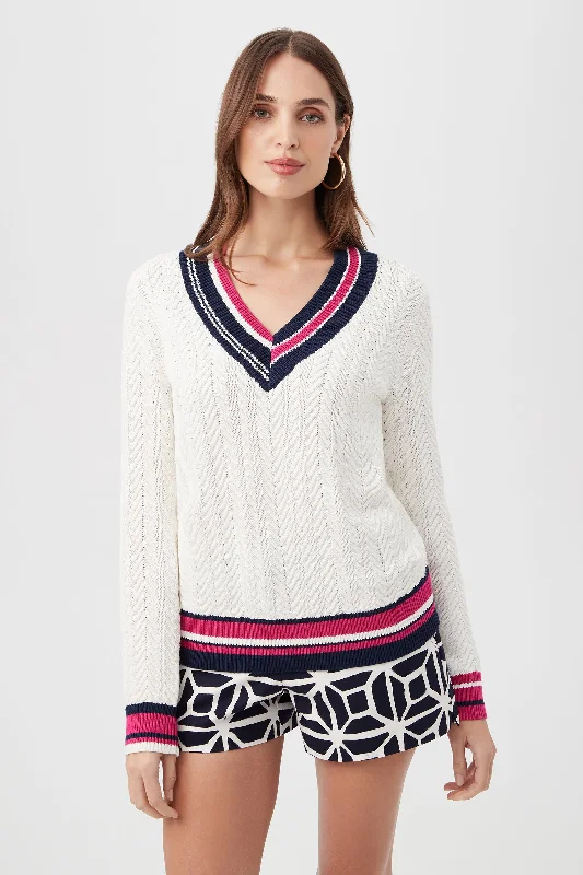 Seapointe Sweater Print Jacquard Patchwork