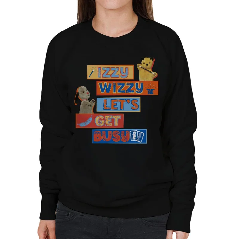 Sooty Izzy Wizzy Let's Get Busy Women's Sweatshirt Hoodie with Hem Lace Feminine Delicate Sooty Izzy Wizzy Let's Get Busy Women's Sweatshirt Hoodie with Hem Lace Feminine Delicate