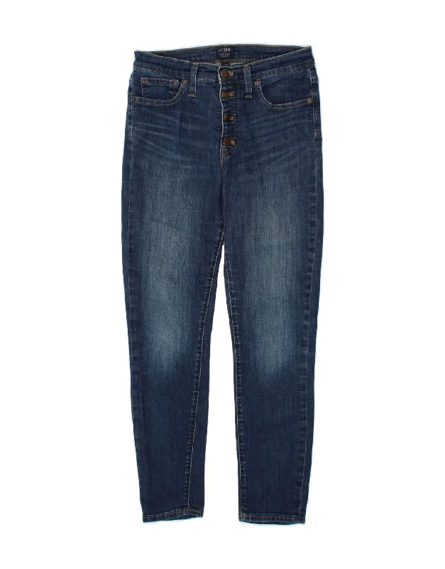 J. CREW Womens High Rise Skinny Jeans W28 L27 Blue Cotton Trendy Flared Leg Jeans