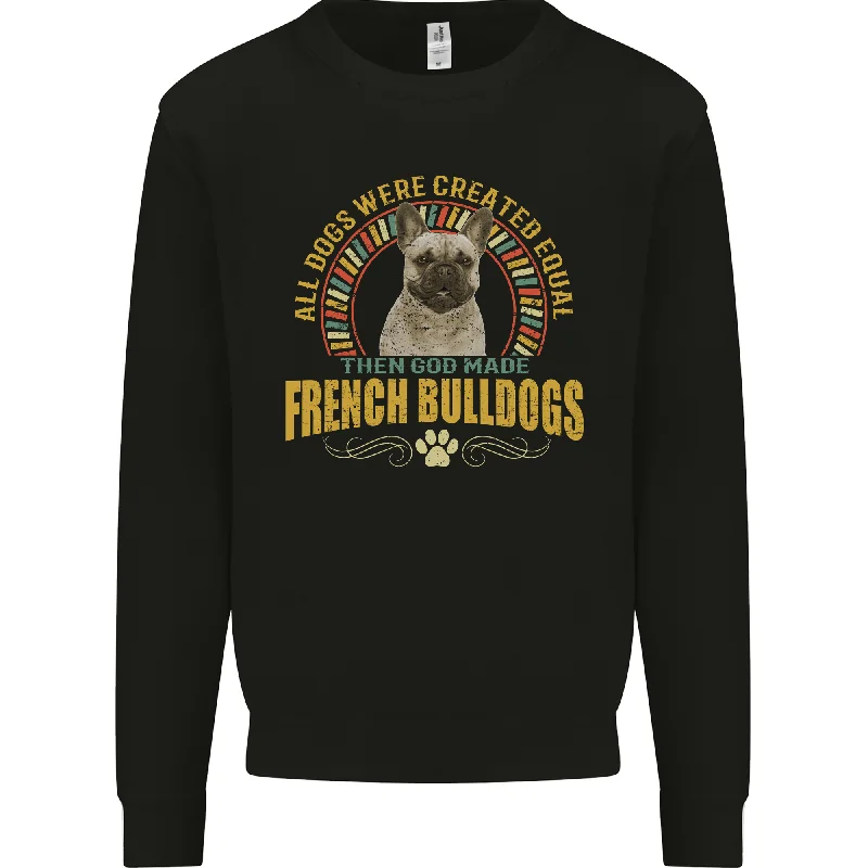 A French Bulldog Dog Mens Sweatshirt Jumper Hoodie with Turtle Neck Cozy Winter