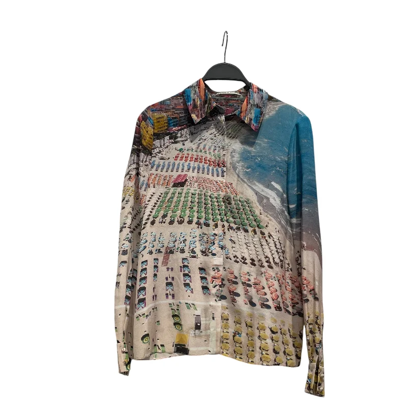 alice+olivia/LS Blouse/XS/Graphic/Silk/MLT/ Double Button Blouse