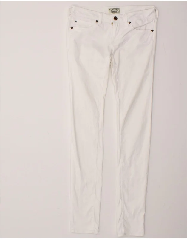 POLO RALPH LAUREN Womens Skinny Jeans W26 L32  White Cotton Chic Cropped Jeans