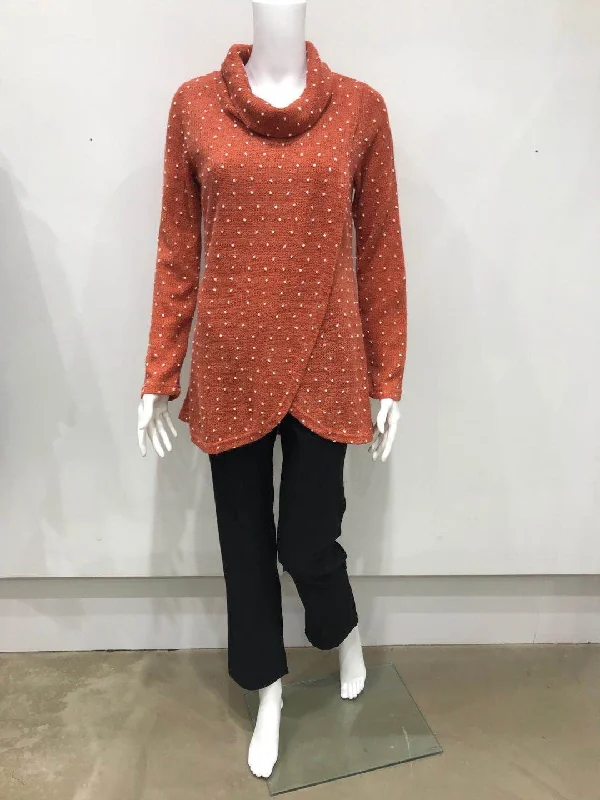 Cowl neck jumper Ribbed Striped Patterned