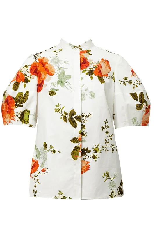 Short Sleeve Floral Blouse Casual Relaxed Fit Blouse