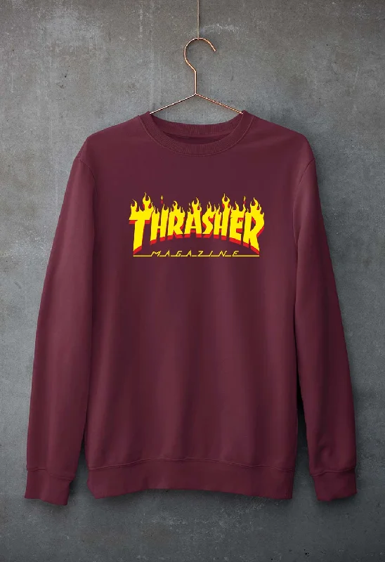 Thrasher Magzine Unisex Sweatshirt for Men/Women Hoodie with Hem Embroidery Detailed Premium Thrasher Magzine Unisex Sweatshirt for Men/Women Hoodie with Hem Embroidery Detailed Premium