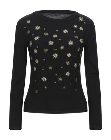 Alberta Ferretti Women Jumper Black 10 UK Boxy Sweater Fitted Sweater A-Line
