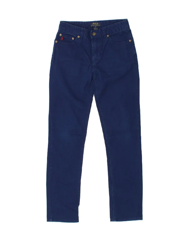POLO RALPH LAUREN Womens Slim Jeans UK 12 Medium W28 L29 Blue Cotton Comfortable Dark Wash Jeans