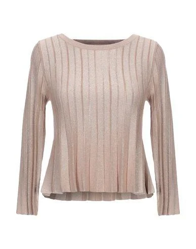 Twinset Women Jumper Camel XS INT Striped Floral Plaid