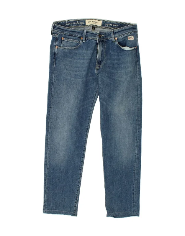 ROY ROGERS Womens Slim Jeans W33 L27 Blue Cotton Classic Button Fly Jeans
