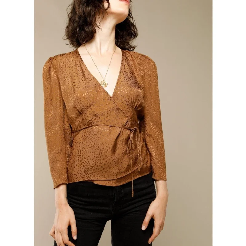 Rouje - Blouse Anna - Cuivre / Jaquard Satin Drape Blouse