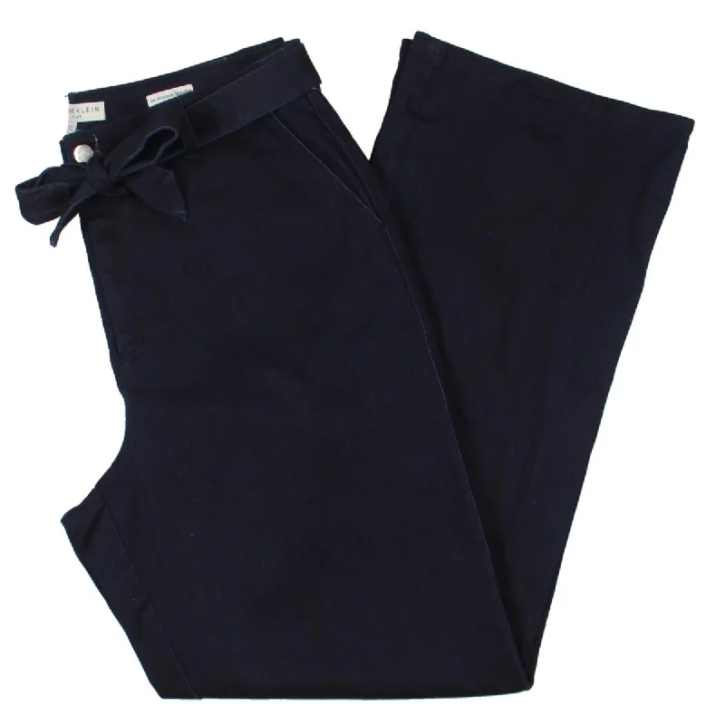 Womens High Rise Tie Waist Flare Jeans Comfortable Boyfriend Jeans