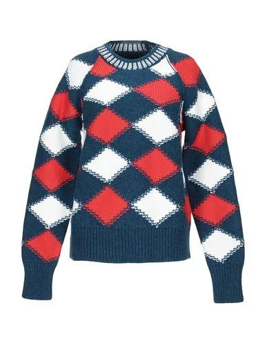 Maison Margiela Women Jumper Dark blue M INT Graphic Sweater Embroidered Appliqued