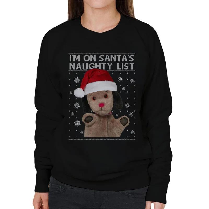 Sooty Christmas Sweep Im On Santas Naughty List Women's Sweatshirt Hoodie with Contrast Stitching Detailed Premium Sooty Christmas Sweep Im On Santas Naughty List Women's Sweatshirt Hoodie with Contrast Stitching Detailed Premium