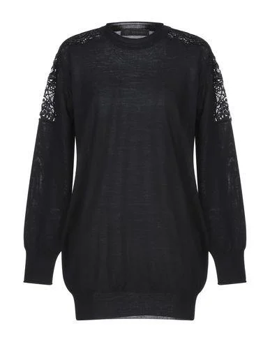 Versace Women Jumper Black 10 UK Ribbed Striped Patterned