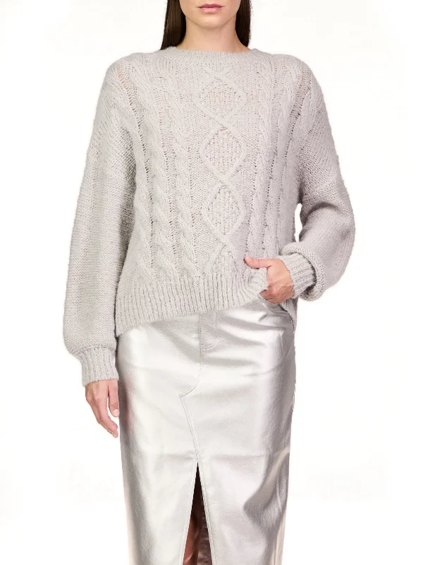 Sanctuary Cozy Cable Crew Sweater Fleece Sweater Nylon Polyester