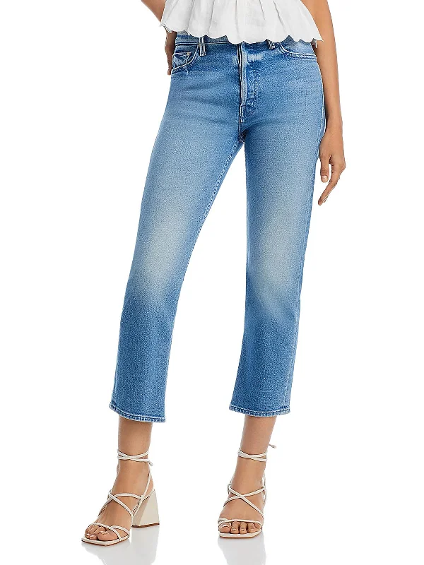 Tomcat Womens Faded Denim Straight Leg Jeans Casual Skinny Fit Jeans