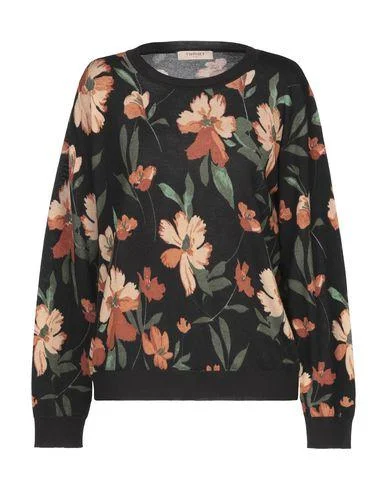 Twinset Women Jumper Steel grey XXL INT Terry Blend Velvet Blend Canvas Blend