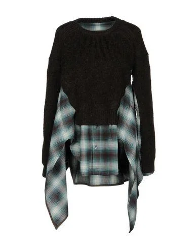Dsquared2 Women Jumper Dark brown XXS INT Beaded Sweater Sequined Faux Fur