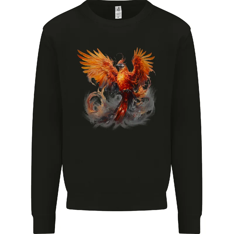 A Fantasy Phoenix Mens Sweatshirt Jumper Hoodie with Velcro Closure Adjustable Secure A Fantasy Phoenix Mens Sweatshirt Jumper Hoodie with Velcro Closure Adjustable Secure