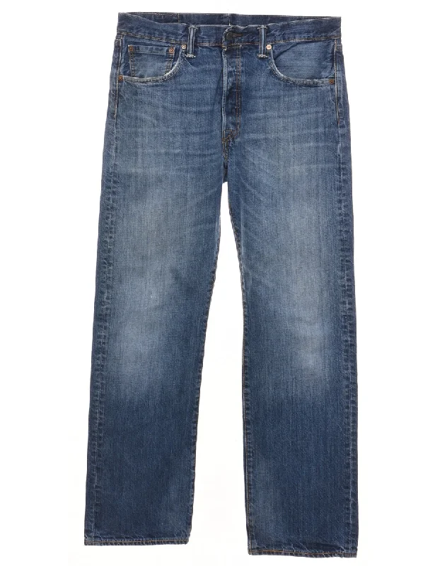 Levi's Dark Stone Wash 501 Jeans - W34 L32 Stylish Plus Size Denim Jeans