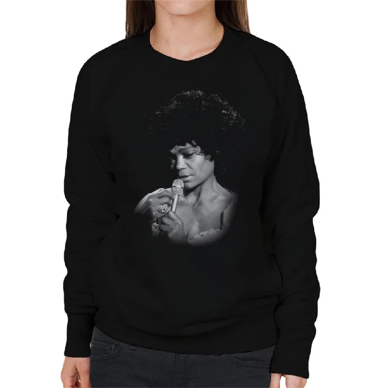 TV Times Singer Eartha Kitt 1973 Women's Sweatshirt Hoodie with Elastic Cuffs Stretchable Comfortable TV Times Singer Eartha Kitt 1973 Women's Sweatshirt Hoodie with Elastic Cuffs Stretchable Comfortable