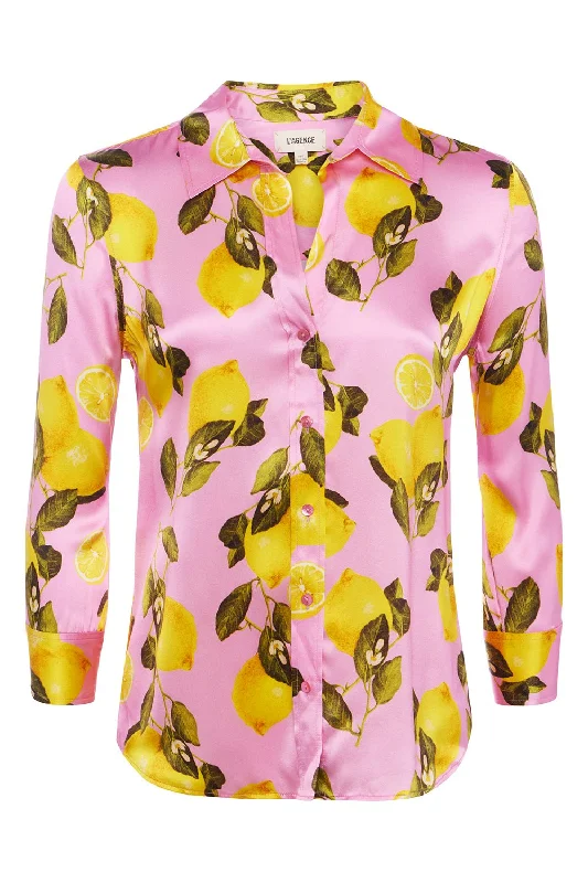 Dani Blouse - Cotton Candy Lemon Silky Tunic Blouse