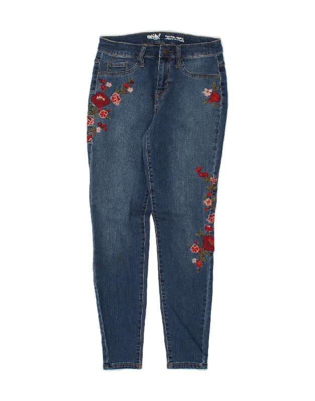 MOSSIMO Womens Denim High Rise Jegging Jeans W26 L28 Navy Blue Floral Classic Black Denim Jeans