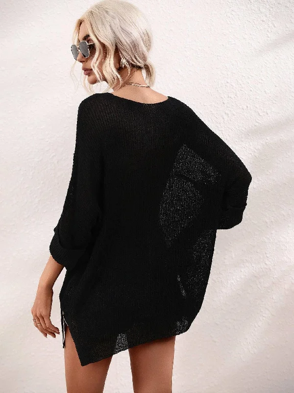 Ladies Mid Sleeves Hollow Out Daily Blouse E2290 Modern Oversized Blouse