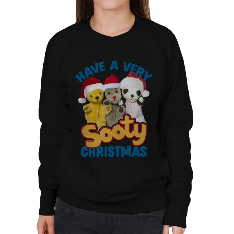 Sooty Christmas Have A Very Sooty Christmas Blue Text Women's Sweatshirt Hoodie with Hood Adjustable Protection Sooty Christmas Have A Very Sooty Christmas Blue Text Women's Sweatshirt Hoodie with Hood Adjustable Protection