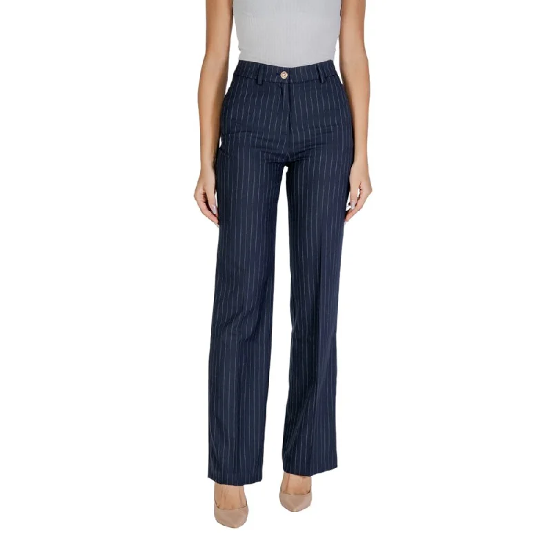 Morgan De Toi  Polyester Jeans & Women's Pant Stylish Paperbag Waist Denim